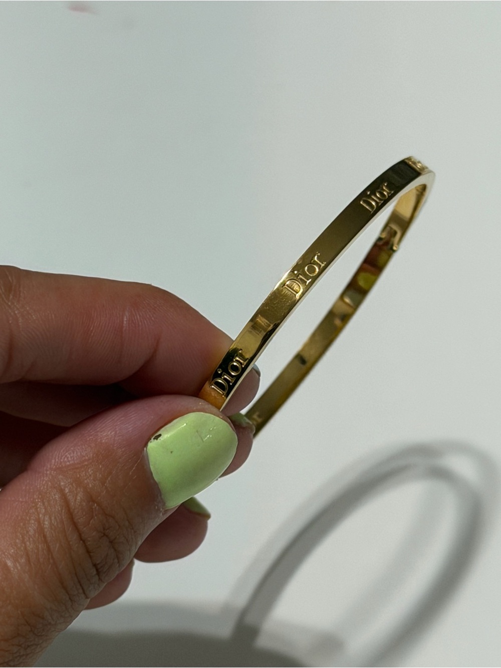Dior Gold Signature Engraved Bangle - Picture 4 of 6